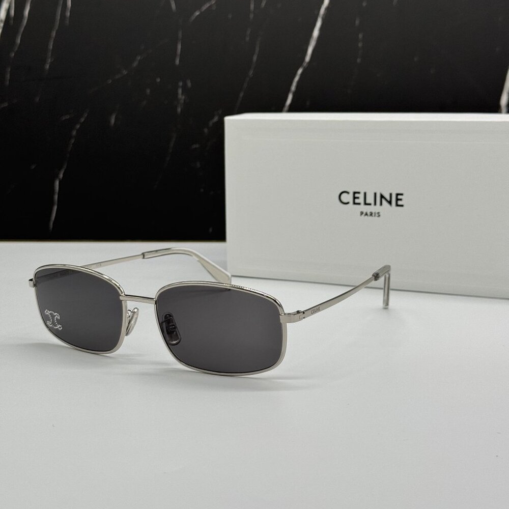 NEW CELINE CL40285U 16A SILVER SQUARE SUNGLASSES WOMEN CELINE - Picture 2 of 10